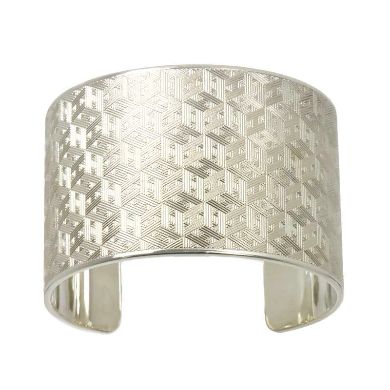 Hermes H Logo 16 cm Bangle Bracelet Silver SV 925 — view 3
