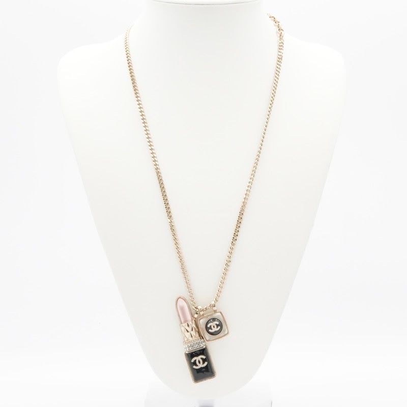 Chanel Choker Gold Coco Mark Lip Charm Rhinestone — view 9