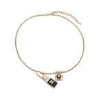 Chanel Choker Gold Coco Mark Lip Charm Rhinestone — view 3