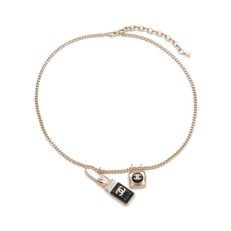 Chanel Choker Gold Coco Mark Lip Charm Rhinestone — view 3