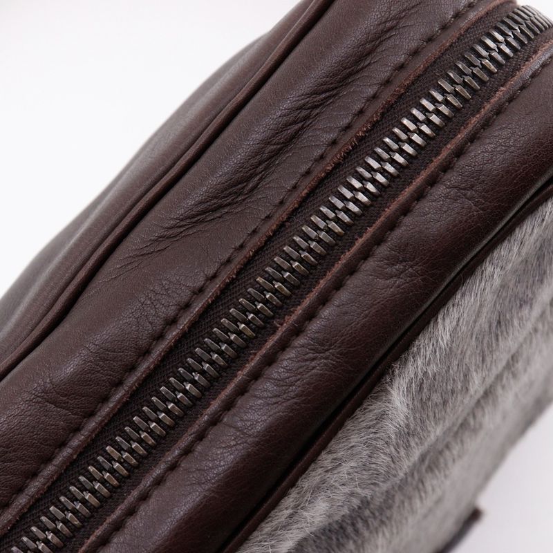 Bottega Veneta Haraco Calf Gray Brown Shoulder Bag — view 8