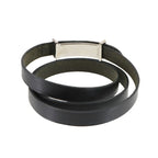 Hermes Hapi Double Tour Bracelet Leather Black Silver Hardware Accessories — view 4