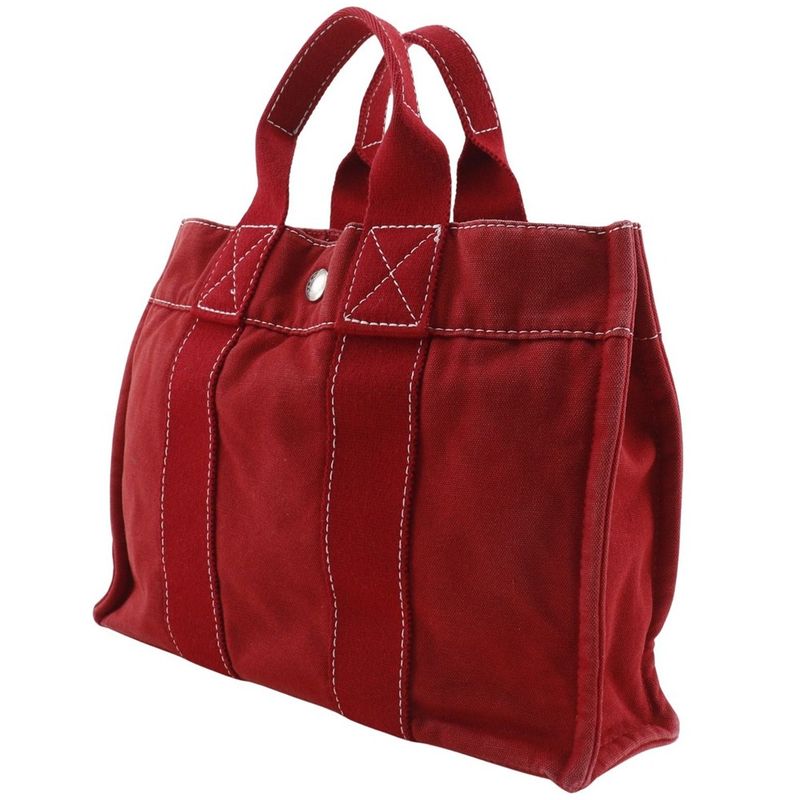 Hermes Deauville PM Canvas Red Handbag — view 2