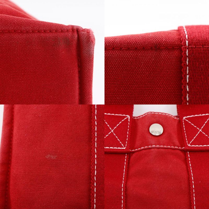 Hermes Deauville PM Canvas Red Handbag — view 9