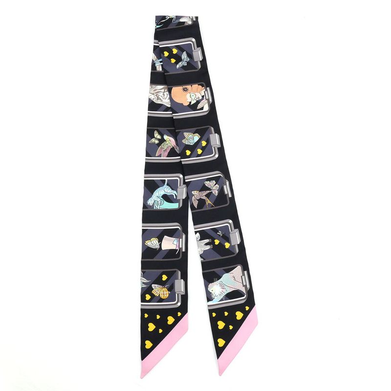 Hermes Twilly Street Navy Multicolor White Pink Yellow — view 2