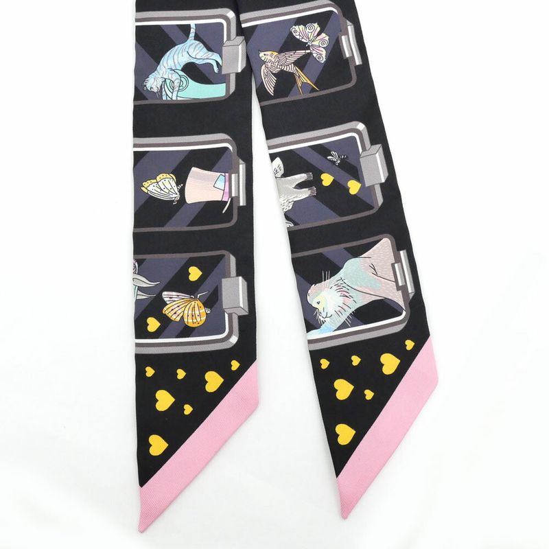 Hermes Twilly Street Navy Multicolor White Pink Yellow — view 4