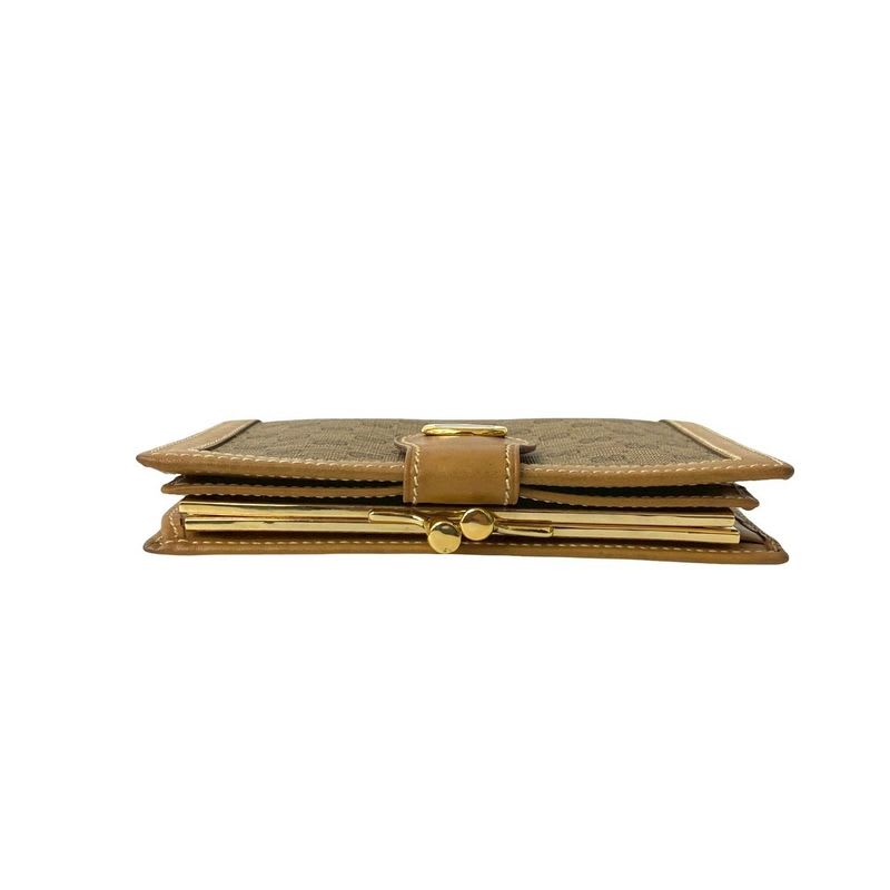 Gucci Vintage Micro GG Logo Pattern Leather Clasp Bifold — view 3