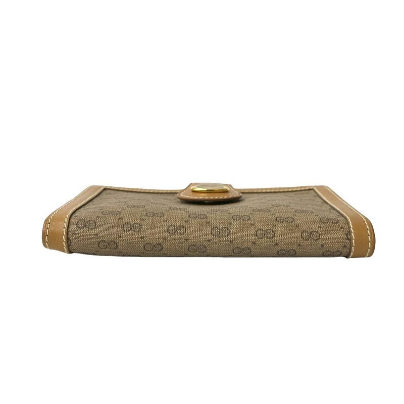 Gucci Vintage Micro GG Logo Pattern Leather Clasp Bifold — view 6