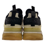 Chanel Coco Mark Quilted Suede Sneakers 37 White — view 3