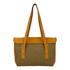 Gucci Vintage Micro GG Horseshoe Hardware Leather Bag Tote
