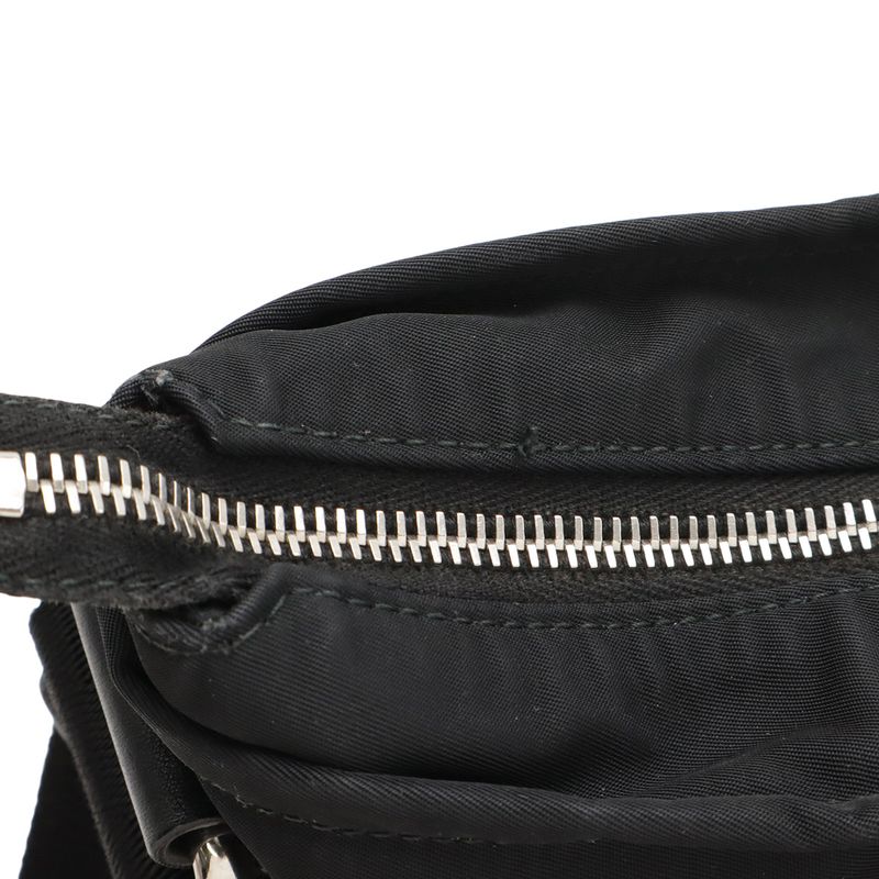 Gucci Diamante Shoulder Bag Crossbody Nylon Leather Black Gray Silver Hardware — view 5