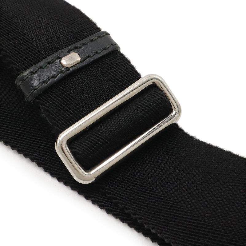 Gucci Diamante Shoulder Bag Crossbody Nylon Leather Black Gray Silver Hardware — view 6