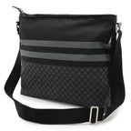 Gucci Diamante Shoulder Bag Crossbody Nylon Leather Black Gray Silver Hardware — view 2