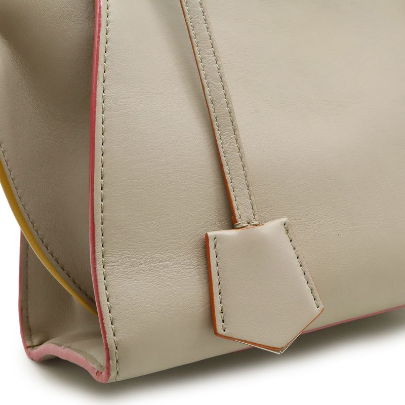 Fendi Petit Trois Jour Handbag Mini Bag 2-Way Shoulder Leather Sand Beige — view 9
