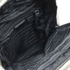Prada Triangle Logo Body Bag Shoulder Crossbody Nylon Leather Ferro — view 7