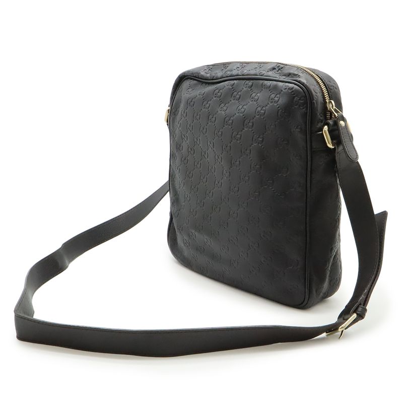 Gucci Guccissima Shoulder Bag Crossbody Leather Dark Brown Gold Hardware — view 2