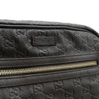 Gucci Guccissima Shoulder Bag Crossbody Leather Dark Brown Gold Hardware — view 9