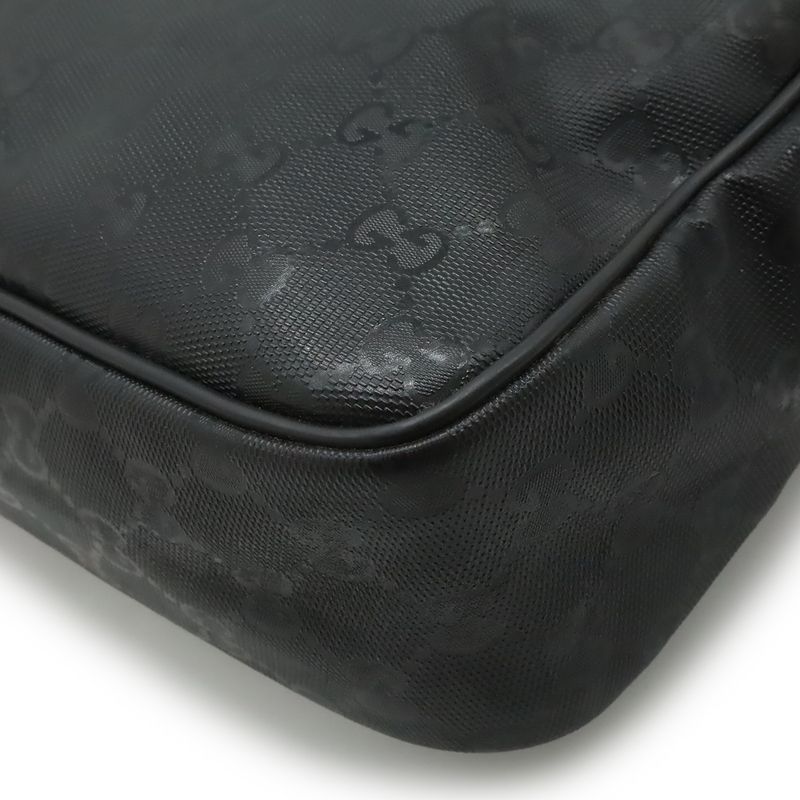 Gucci GG Imprime Shoulder Bag Pochette Crossbody Leather Black — view 3