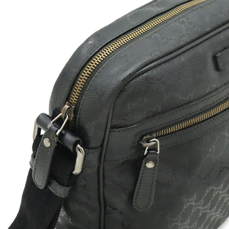 Gucci GG Imprime Shoulder Bag Pochette Crossbody Leather Black — view 6