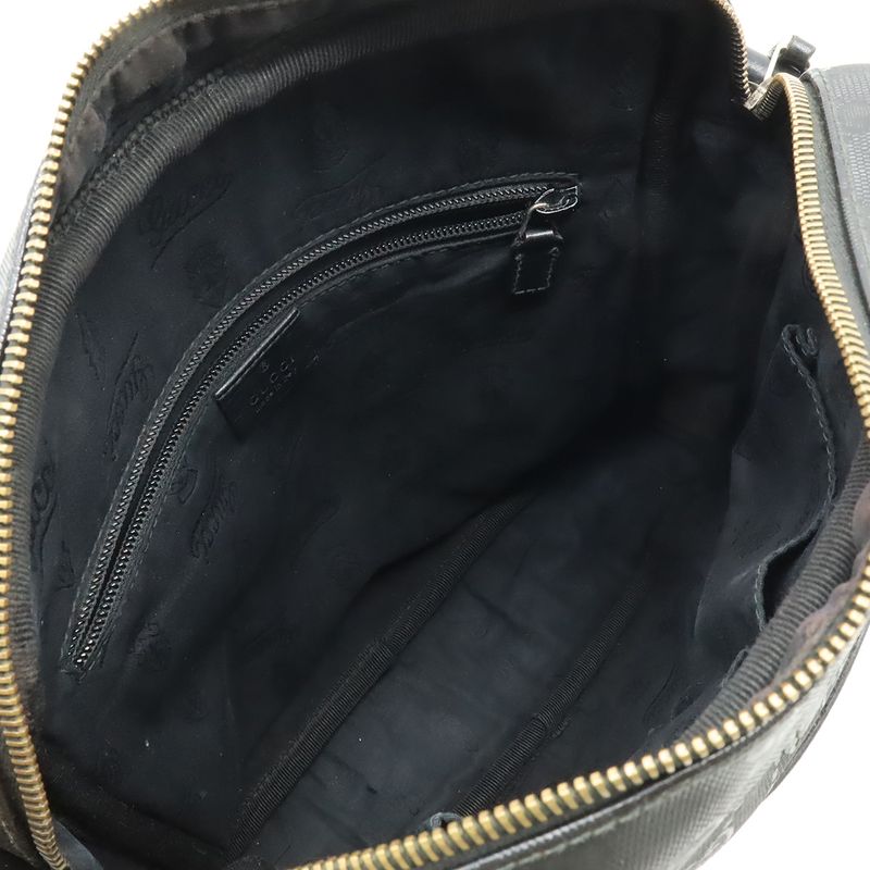 Gucci GG Imprime Shoulder Bag Pochette Crossbody Leather Black — view 7