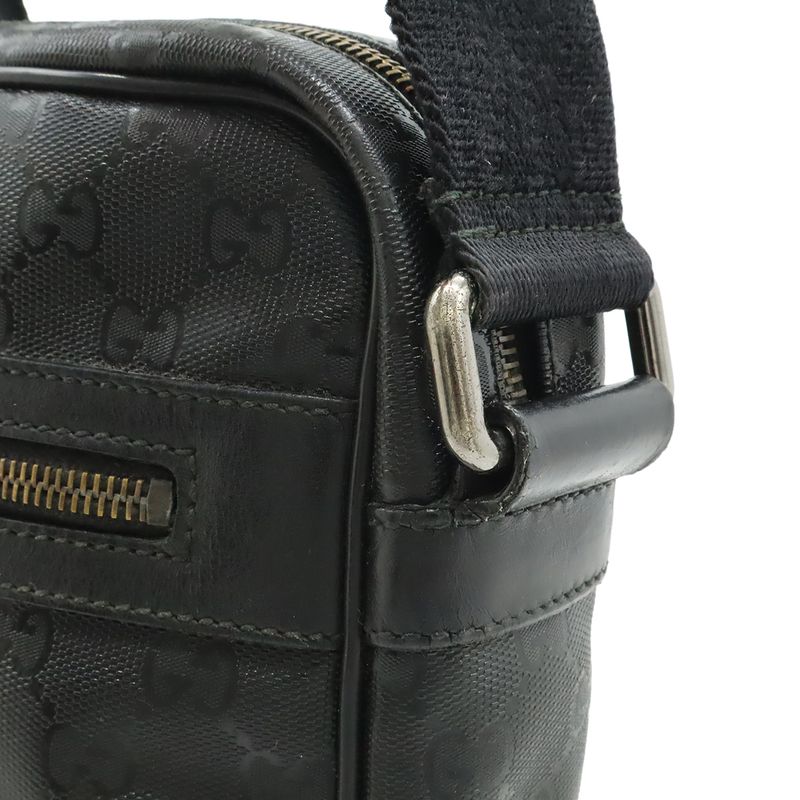 Gucci GG Imprime Shoulder Bag Pochette Crossbody Leather Black — view 4