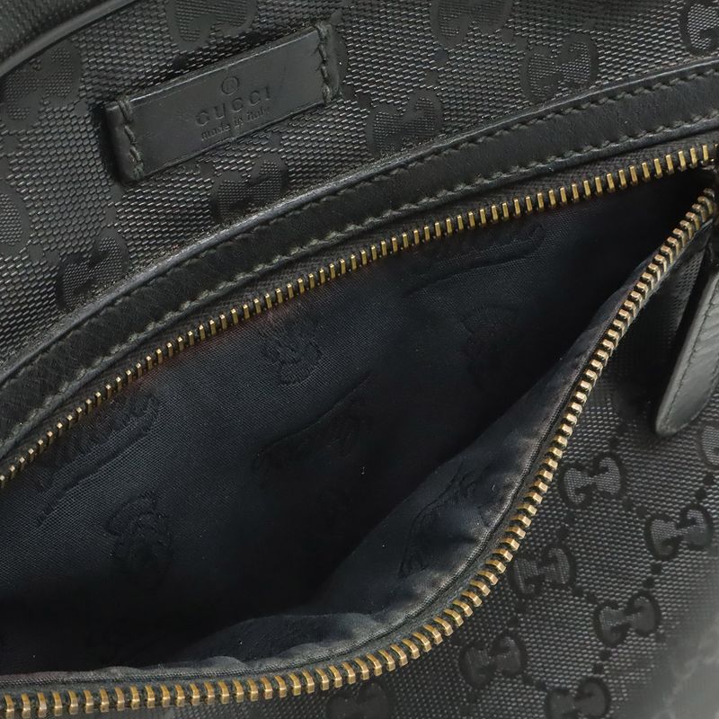 Gucci GG Imprime Shoulder Bag Pochette Crossbody Leather Black — view 9