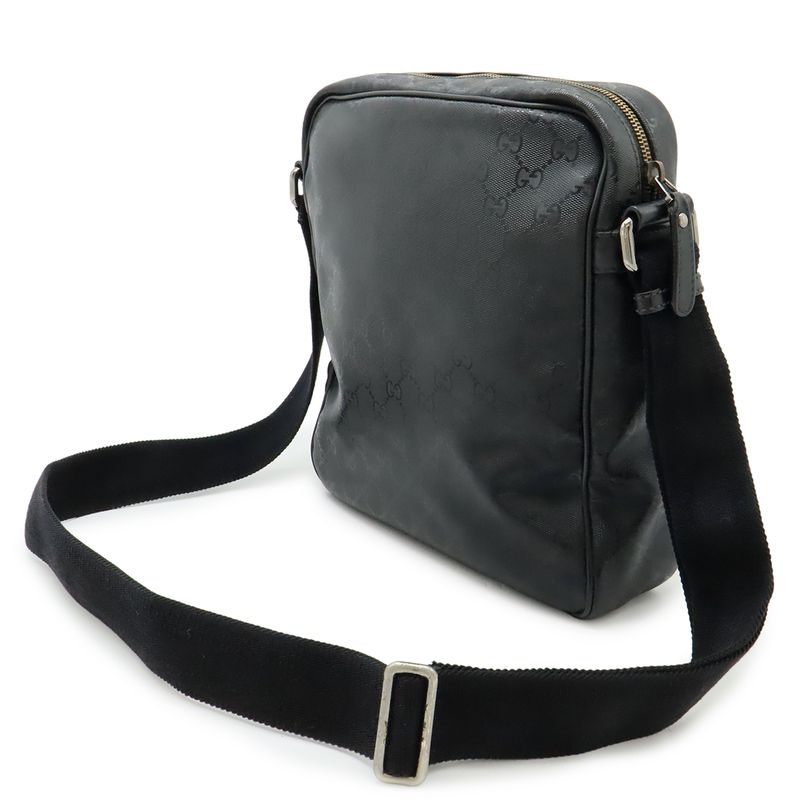 Gucci GG Imprime Shoulder Bag Pochette Crossbody Leather Black — view 2