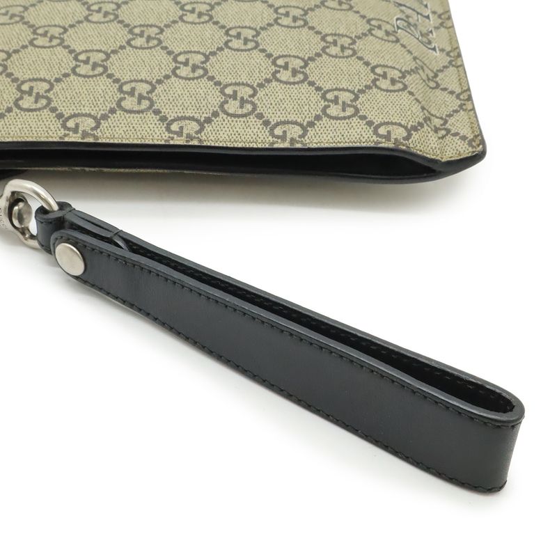 Gucci GG Supreme Clutch Bag Second Taiga Tiger Print Leather Khaki — view 5