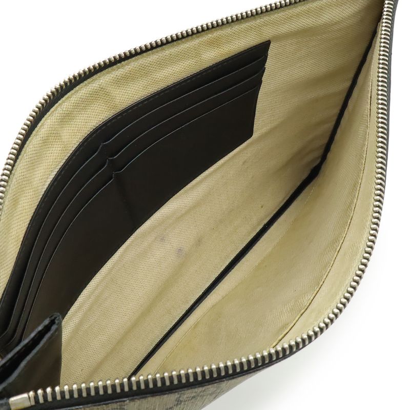 Gucci GG Supreme Clutch Bag Second Taiga Tiger Print Leather Khaki — view 6