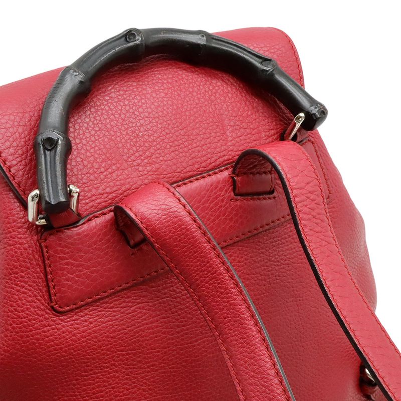 Gucci Bamboo Backpack Rucksack Sac Shoulder Bag Fringe Tassel Leather Fuchsia — view 4