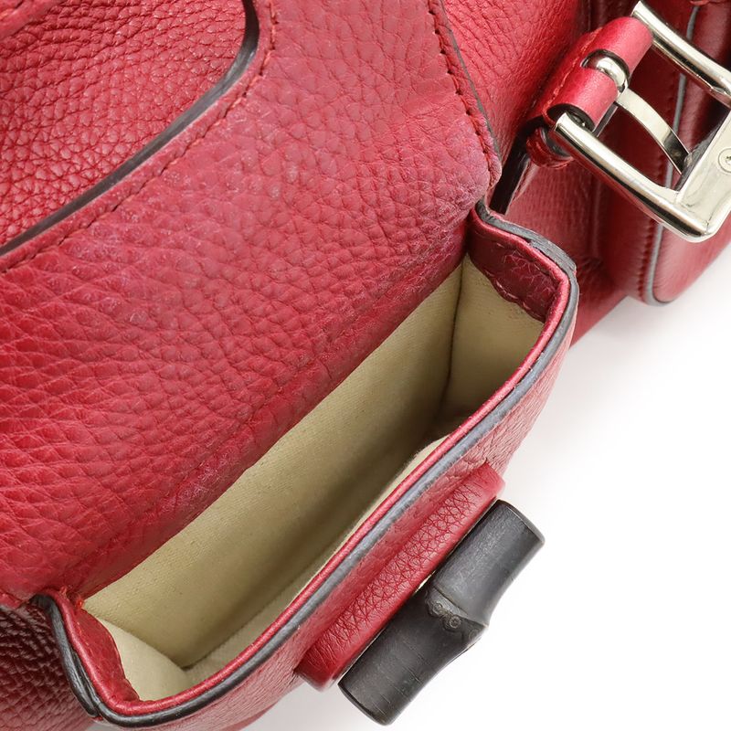 Gucci Bamboo Backpack Rucksack Sac Shoulder Bag Fringe Tassel Leather Fuchsia — view 9