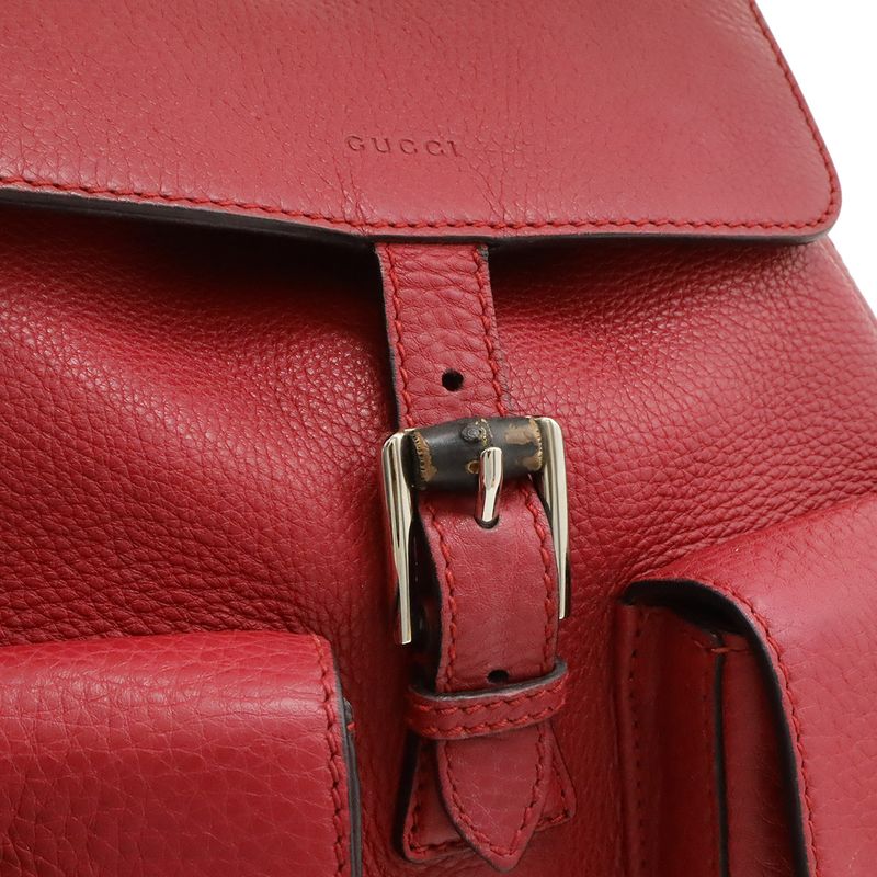Gucci Bamboo Backpack Rucksack Sac Shoulder Bag Fringe Tassel Leather Fuchsia — view 8