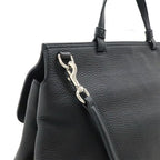 Gucci Bamboo Daily Leather Top Handle Bag Handbag 2-Way Shoulder Black — view 4