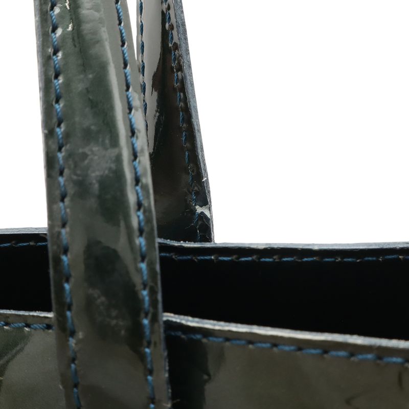 Louis Vuitton Monogram Vernis Wilshire PM Tote Enamel Calf Blue — view 6
