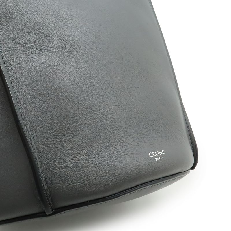 Celine Big Bag Bucket Shoulder Shape Calf Leather Gray — view 8