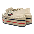 Gucci Sneakers Shoes Canvas Ivory Red Blue Logo Espadrilles Platform — view 4