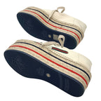 Gucci Sneakers Shoes Canvas Ivory Red Blue Logo Espadrilles Platform — view 6