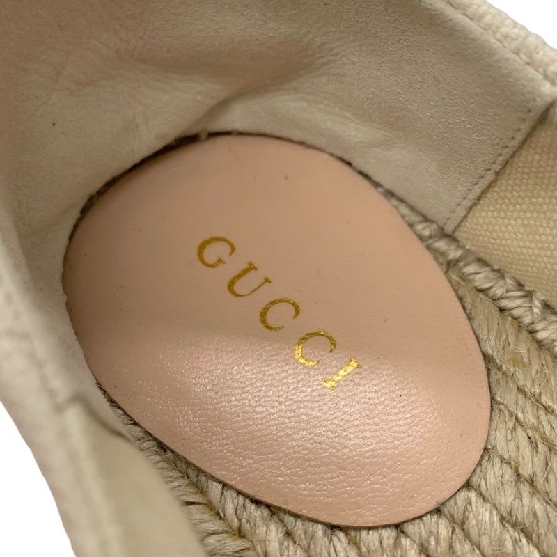 Gucci Sneakers Shoes Canvas Ivory Red Blue Logo Espadrilles Platform — view 7