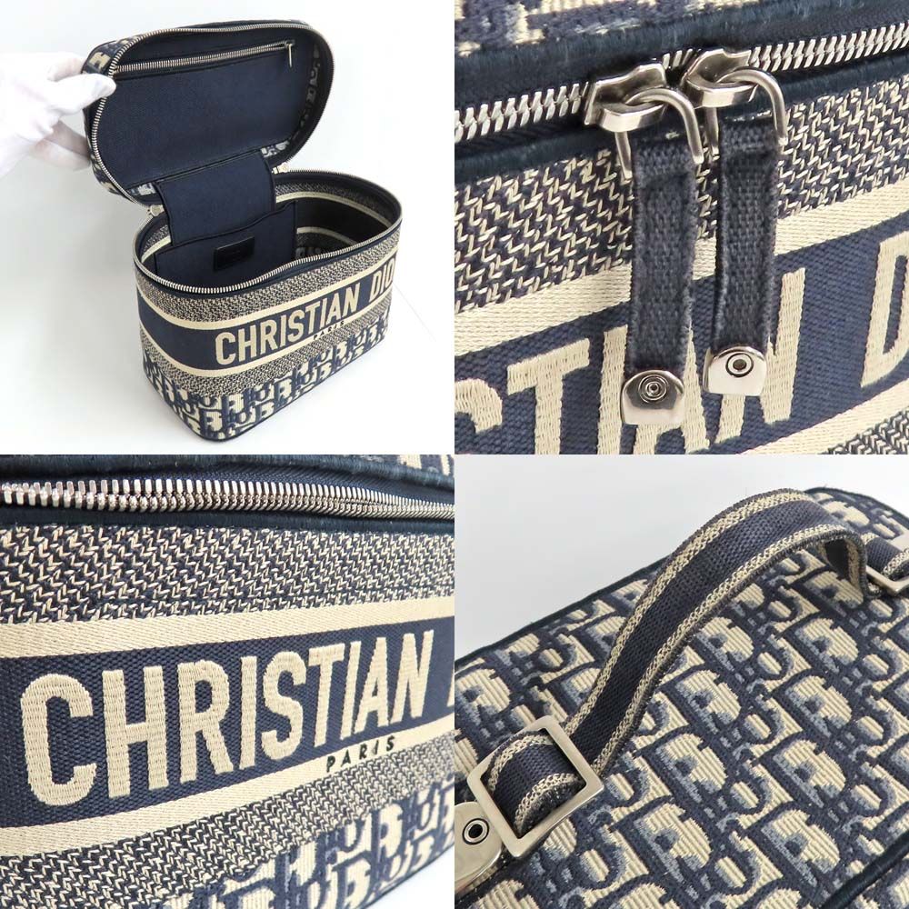 Dior Travel Vanity Medium Navy Oblique Bag With Mitzah — view 6