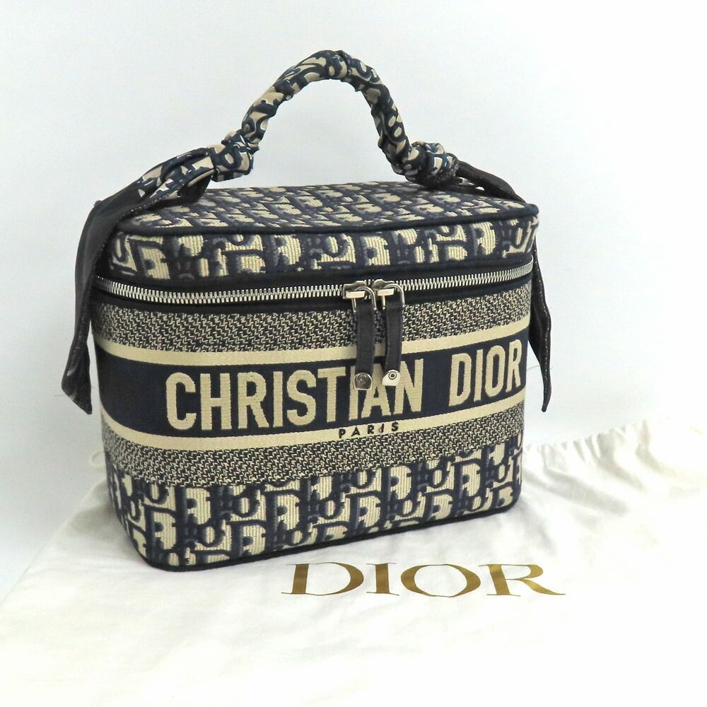 Dior Travel Vanity Medium Navy Oblique Bag With Mitzah — view 9