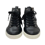 Hermes Jimmy Sneakers Shoes Leather Black Punching High Cut — view 2