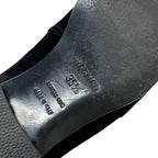 Hermes Loafers Leather Shoes Suede Black Gold Kelly Hardware Flat — view 8