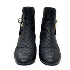 Chanel Boots Short Shoes Coco Mark Pearl Quilting Leather Black — view 2