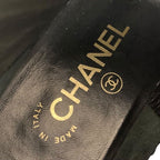 Chanel Boots Short Shoes Coco Mark Pearl Quilting Leather Black — view 7