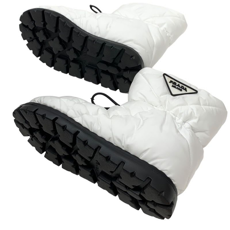 Prada Boots Short Snow Shoes Logo Nylon White — view 6