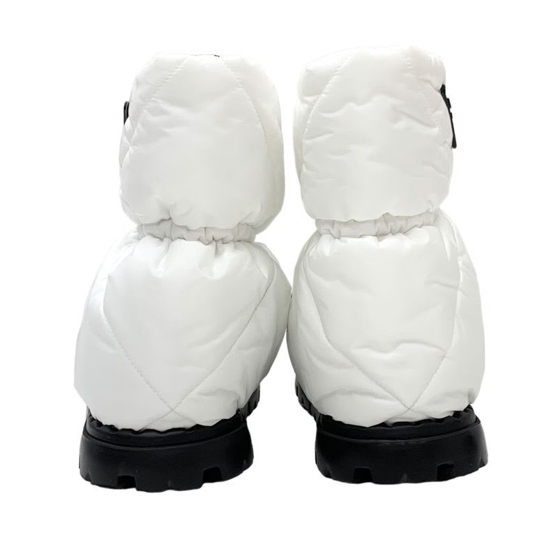 Prada Boots Short Snow Shoes Logo Nylon White — view 5