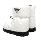Prada Boots Short Snow Shoes Logo Nylon White — view 4