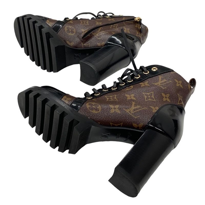 Louis Vuitton Star Trail Line Monogram Short Boots Ankle Lace Up Black — view 6