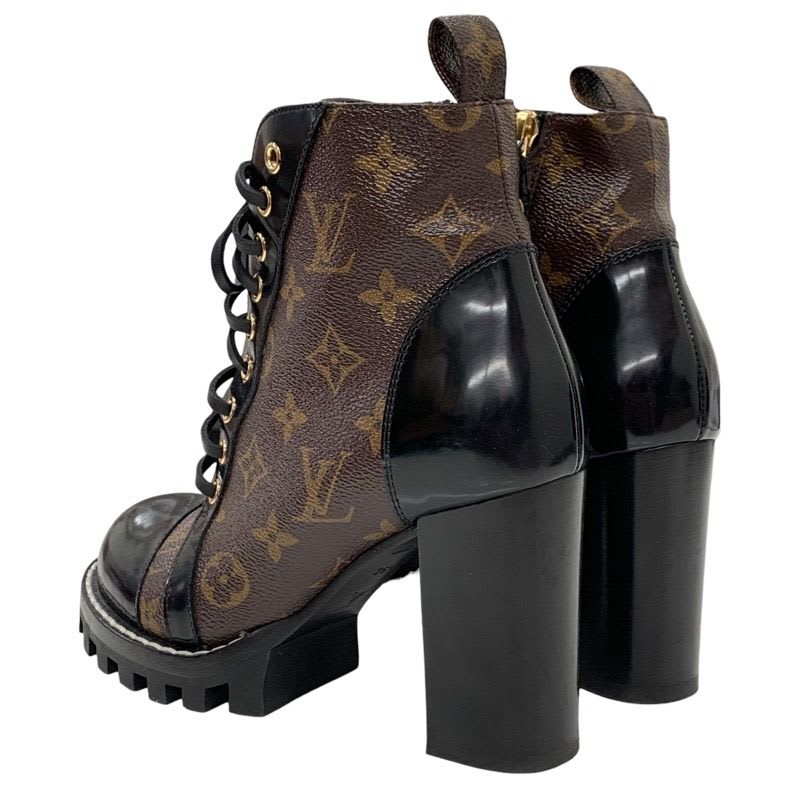 Louis Vuitton Star Trail Line Monogram Short Boots Ankle Lace Up Black — view 4