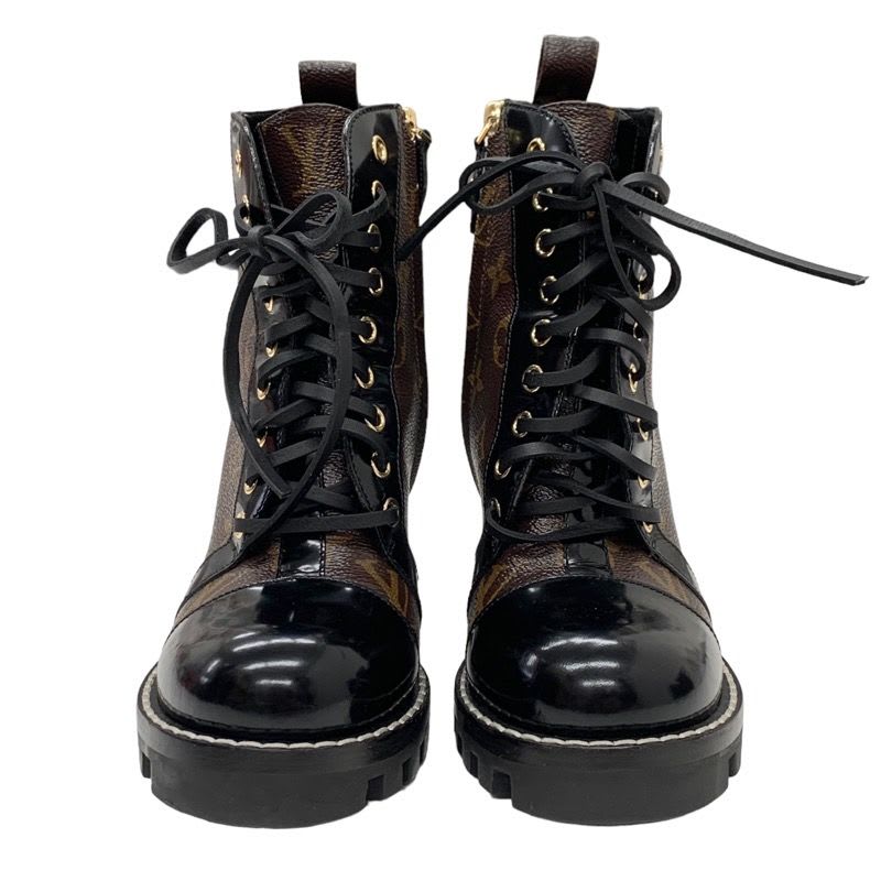 Louis Vuitton Star Trail Line Monogram Short Boots Ankle Lace Up Black — view 2